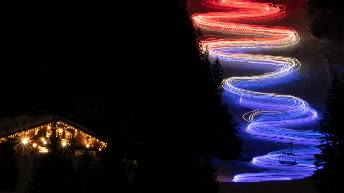 Torchlight descent of Flaine